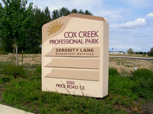 Stucco Monument Sign for Serenity Lane in Albany Oregon